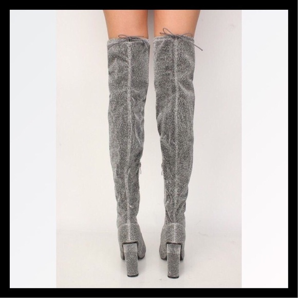 ❤️Size 10 Sexy Shimmer Thigh High Boots NIB - Picture 4 of 5